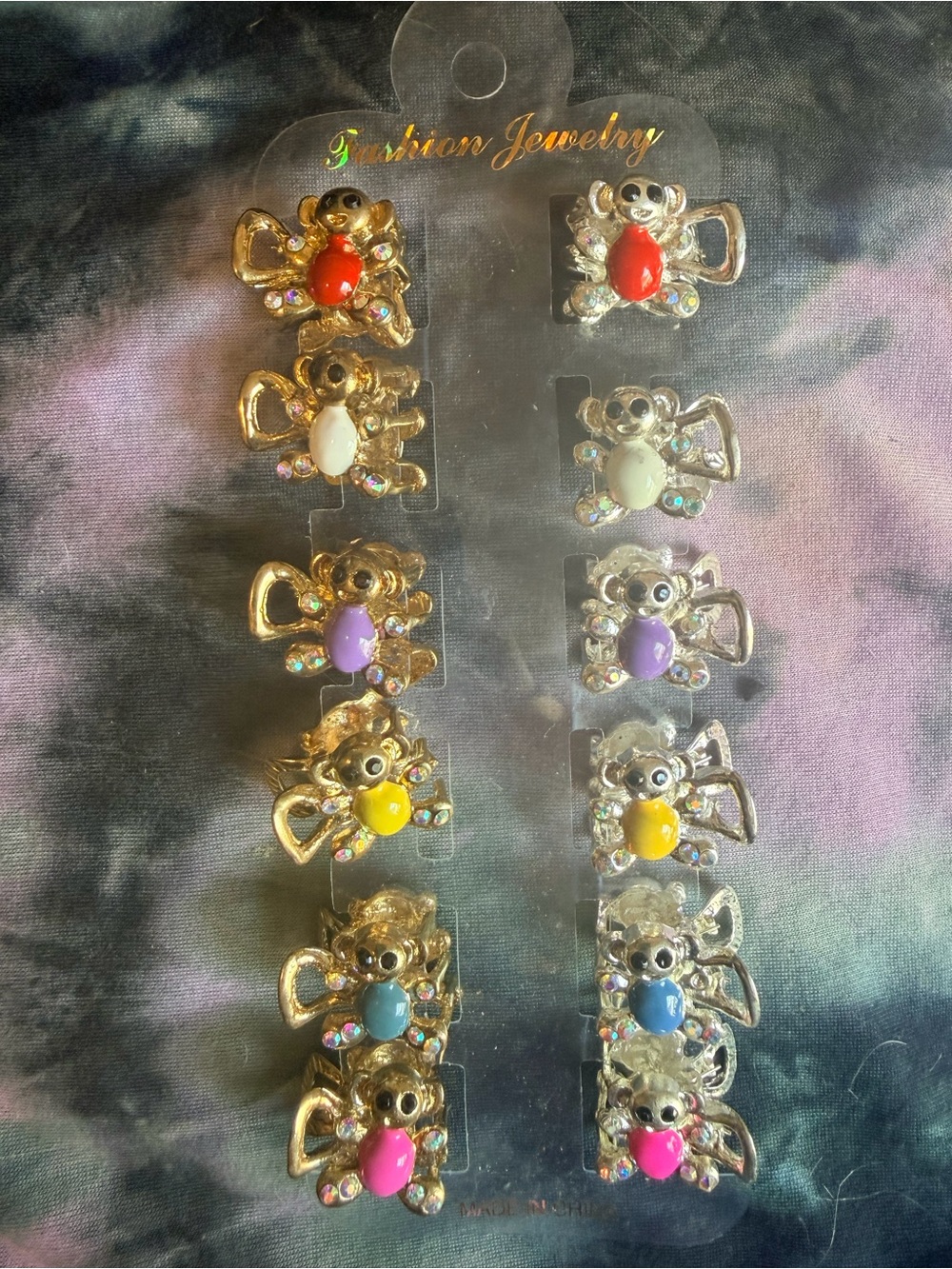 Fashion Jewelry Kids Animal Stone Hair Clips - Multicolor 12 pieces